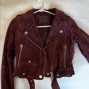 Blank NYC Burgundy Leather Moto Jacket Design